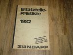 Ersatzteile-Preisliste Rasenmäher 01-02-1982