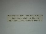 Sticker Grasmaaier ″ Vorsicht, rotierende Messer. ″