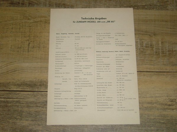 Technische Angaben DB 202