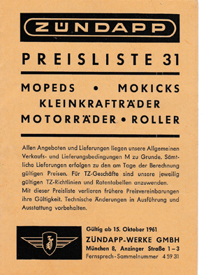 Fahrzeug Preisliste Nr. 31