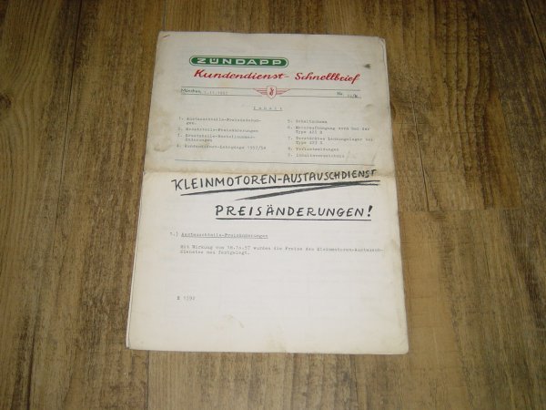 Kundendienst Schnellbrief 32/M