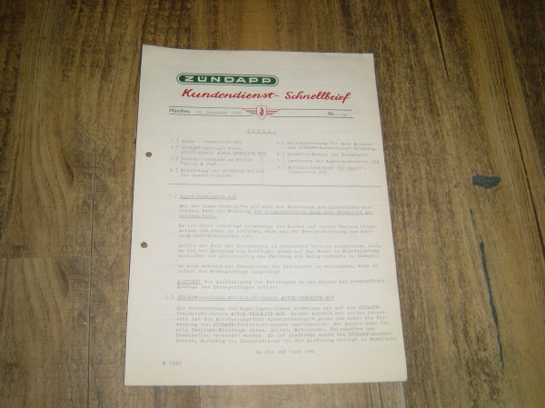 Kundendienst Schnellbrief 37/M