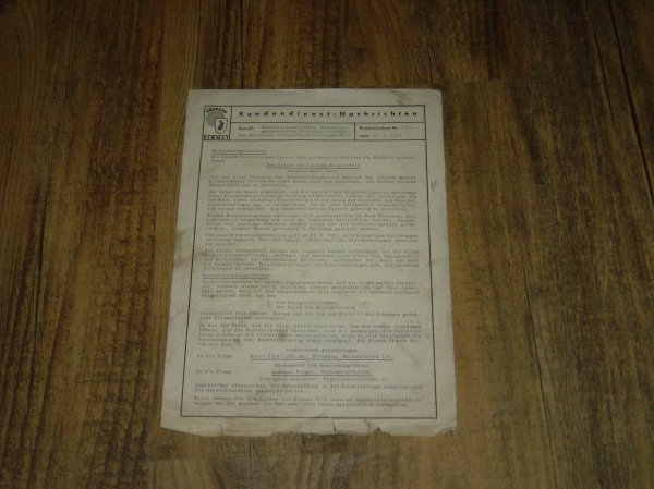 Kundendienst Nachtrichten Nr. 2/51