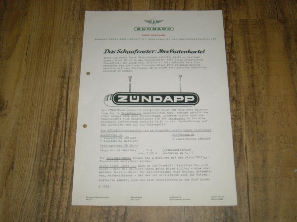 Brief Zündapp Das Schaufenster: Ihre Visitenkarte!