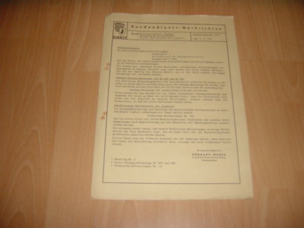 Kundendienst Nachtrichten Nr. 2/53