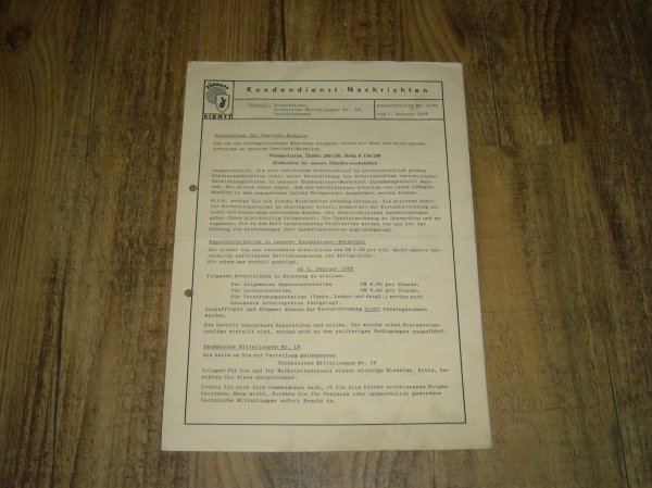 Kundendienst Nachtrichten Nr. 4/55
