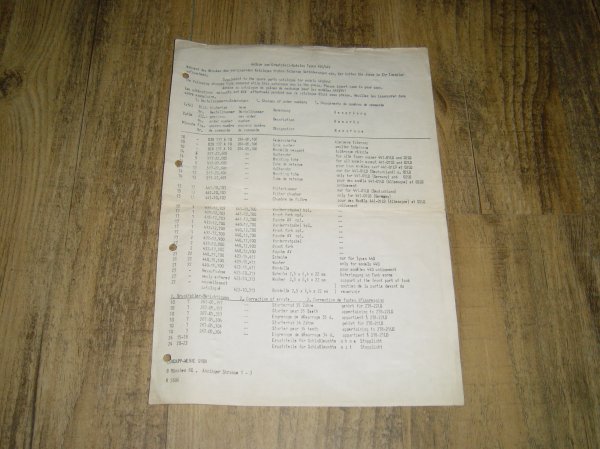 Onderdelen catalogus 440/441 Groene ordner aanvulling