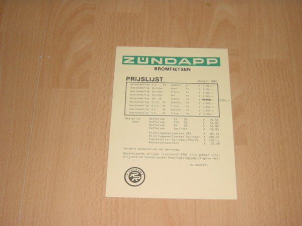 Prijslijst NL 1981 Riemersma
