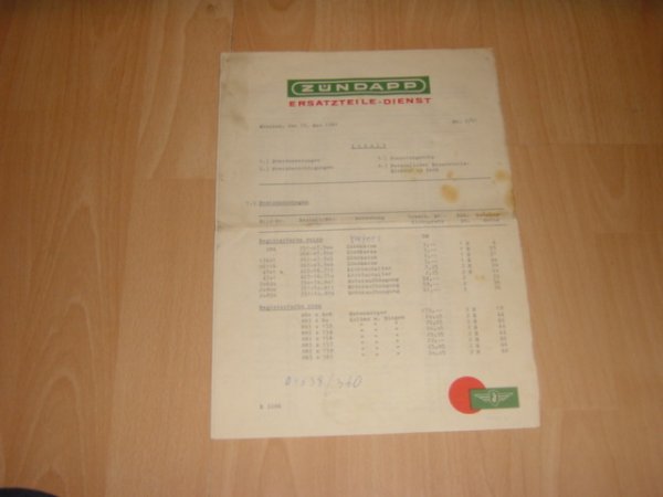 Brief Ersatzteile-Dienst 61/2