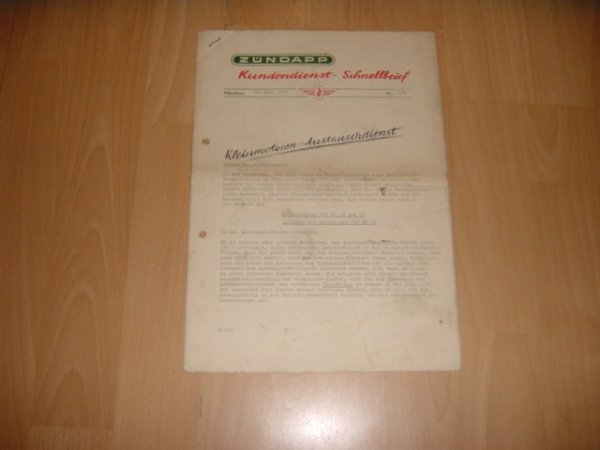 Kundendienst Schnellbrief 09/M