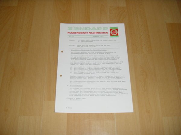 Kundendienst Nachtrichten (M) Nr. 25