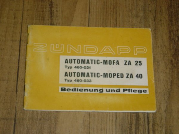Instructieboekje D - 460 - 021 ZA 25 en ZA 40 460 - 033