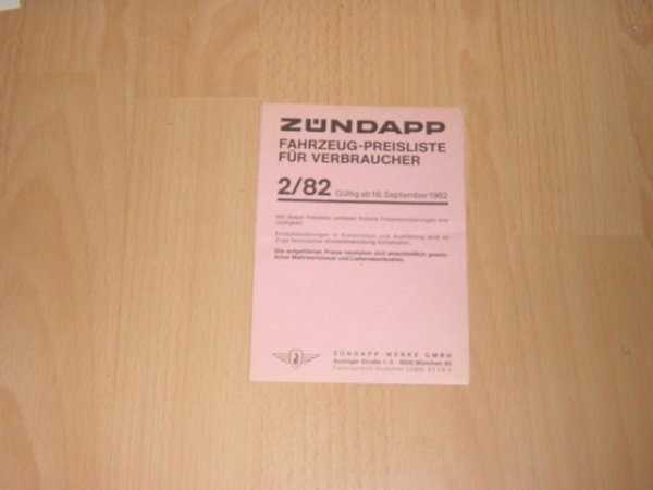 Fahrzeug Preisliste 82/2 (fur Verbraucher)