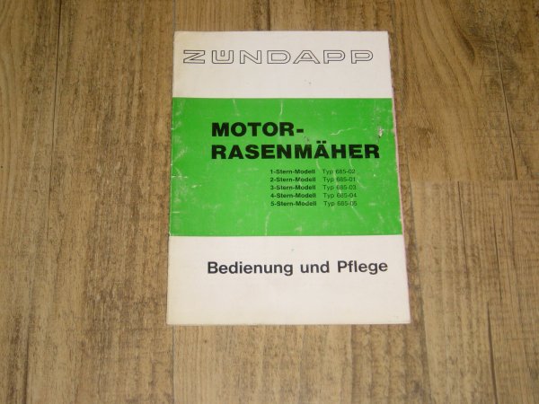 Instructieboekje D - Rasenmäher Typen 685