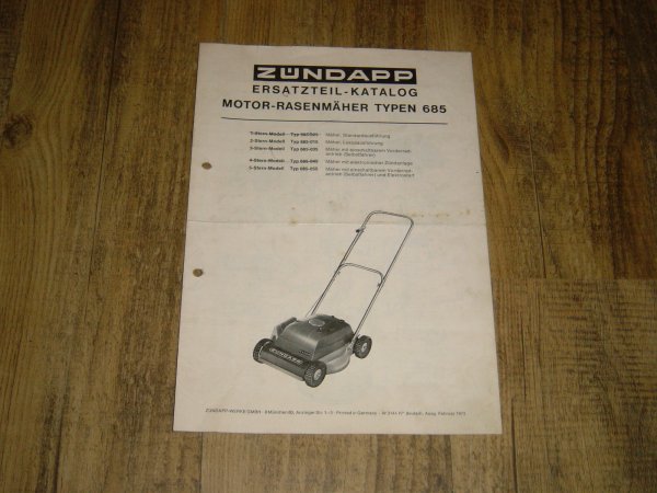 Onderdelen catalogus 685 grasmaaier 1973-02