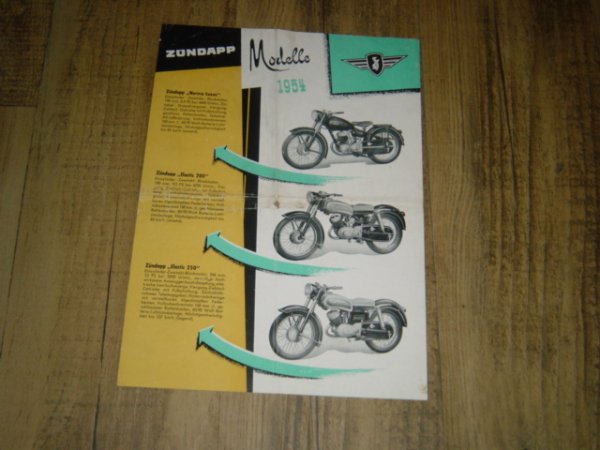 Reklame folder D - Modelle 1954