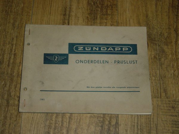 Prijslijst NL Onderdelen 1965