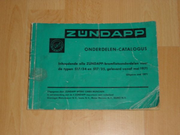 Onderdelen catalogus NL 517 1971-05 (Gebruikt)