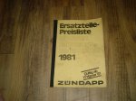 Ersatzteile-Preisliste Motoren Fahrzeuge Rasenmäher 01-02-1981