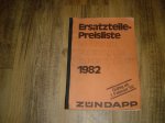 Ersatzteile-Preisliste Motoren Fahrzeuge Rasenmäher 01-02-1982