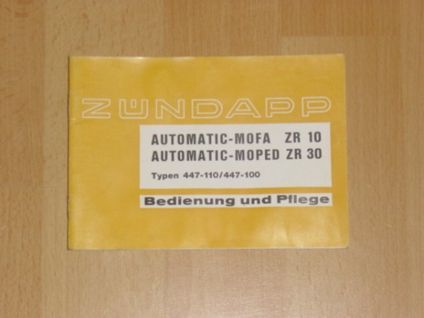 Instructieboekje D - 447 - 100 / 110 ZR 10 / ZR 30