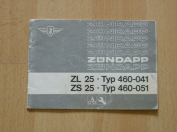 Instructieboekje D - 460 - 041 / 051 ZL / ZS 25