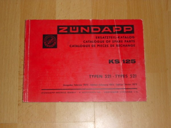 Onderdelen catalogus 521 KS 125 SPORT 1972-02