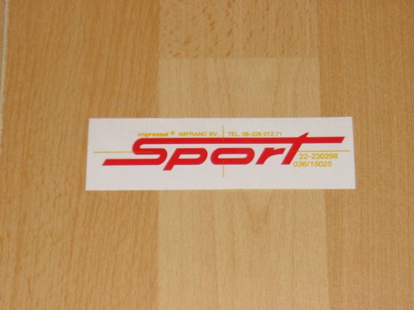 Sticker " Sport " voor KS 125