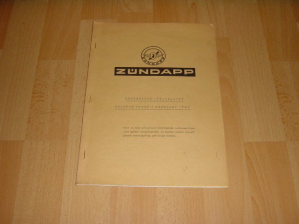 Prijslijst NL Onderdelen 1981